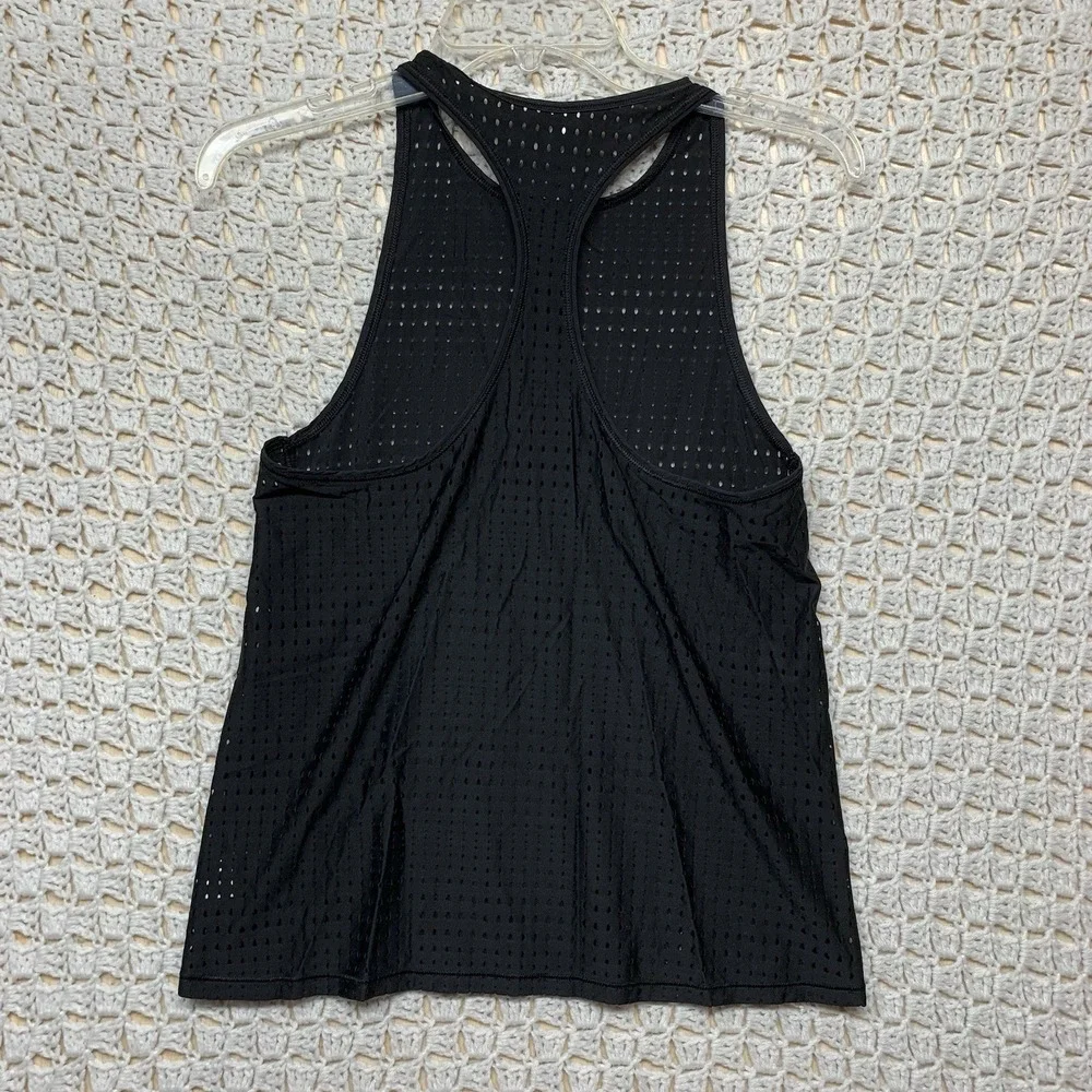 Athleta Tank Top Womens Size XS Black Oval Laser Cut Razor‎ Back Run Gym